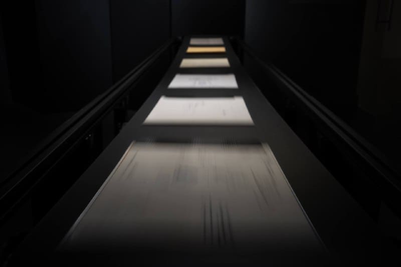 Contemporary, conveyor-belt installation, view 2
