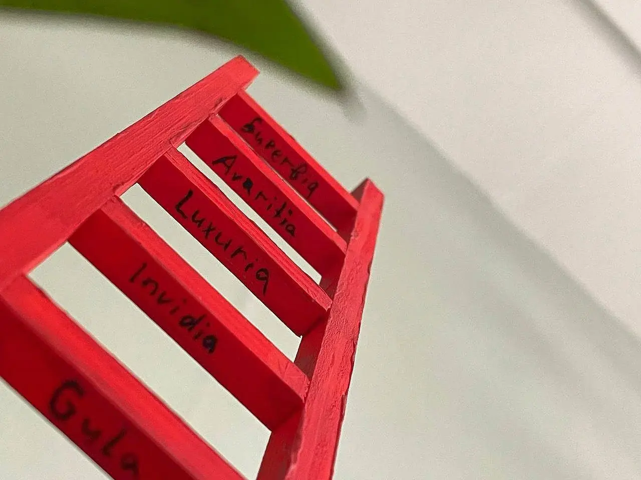 Ladder of Virtues, installation with NLAW rocket and living vine, view 2
