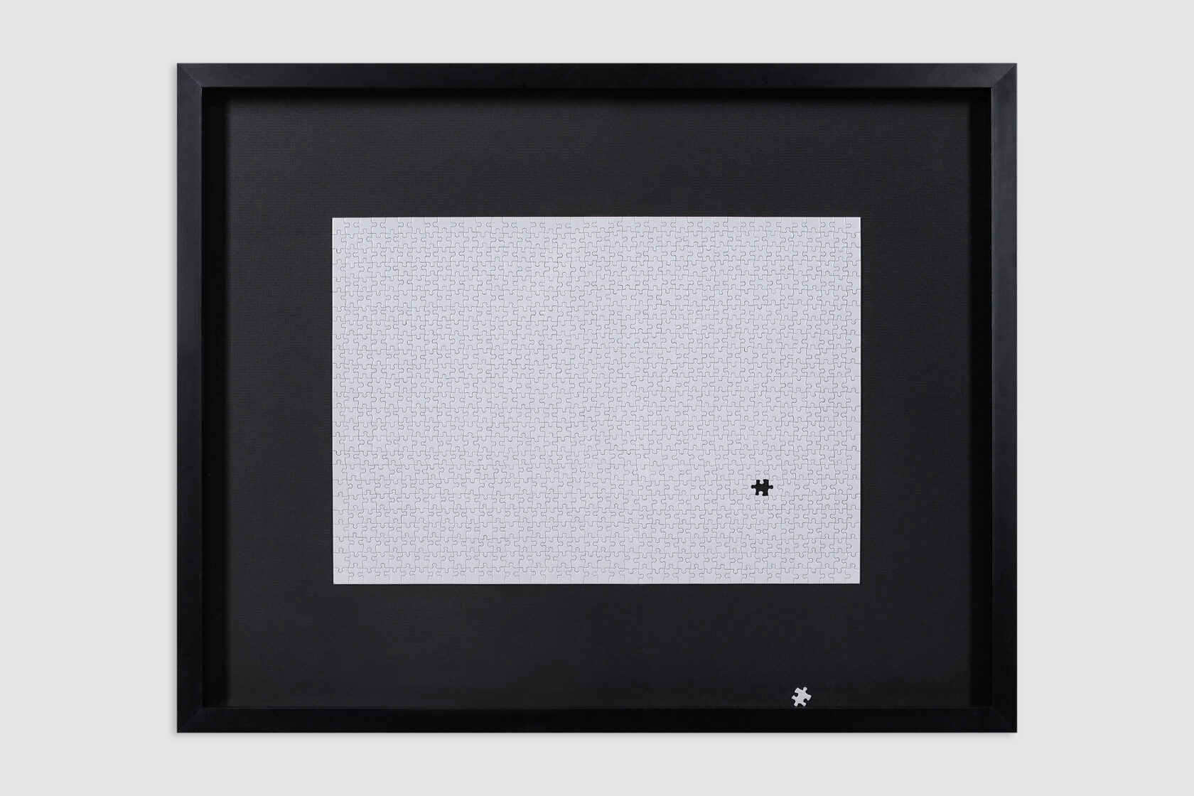 Place, white jigsaw puzzle installation under normal light