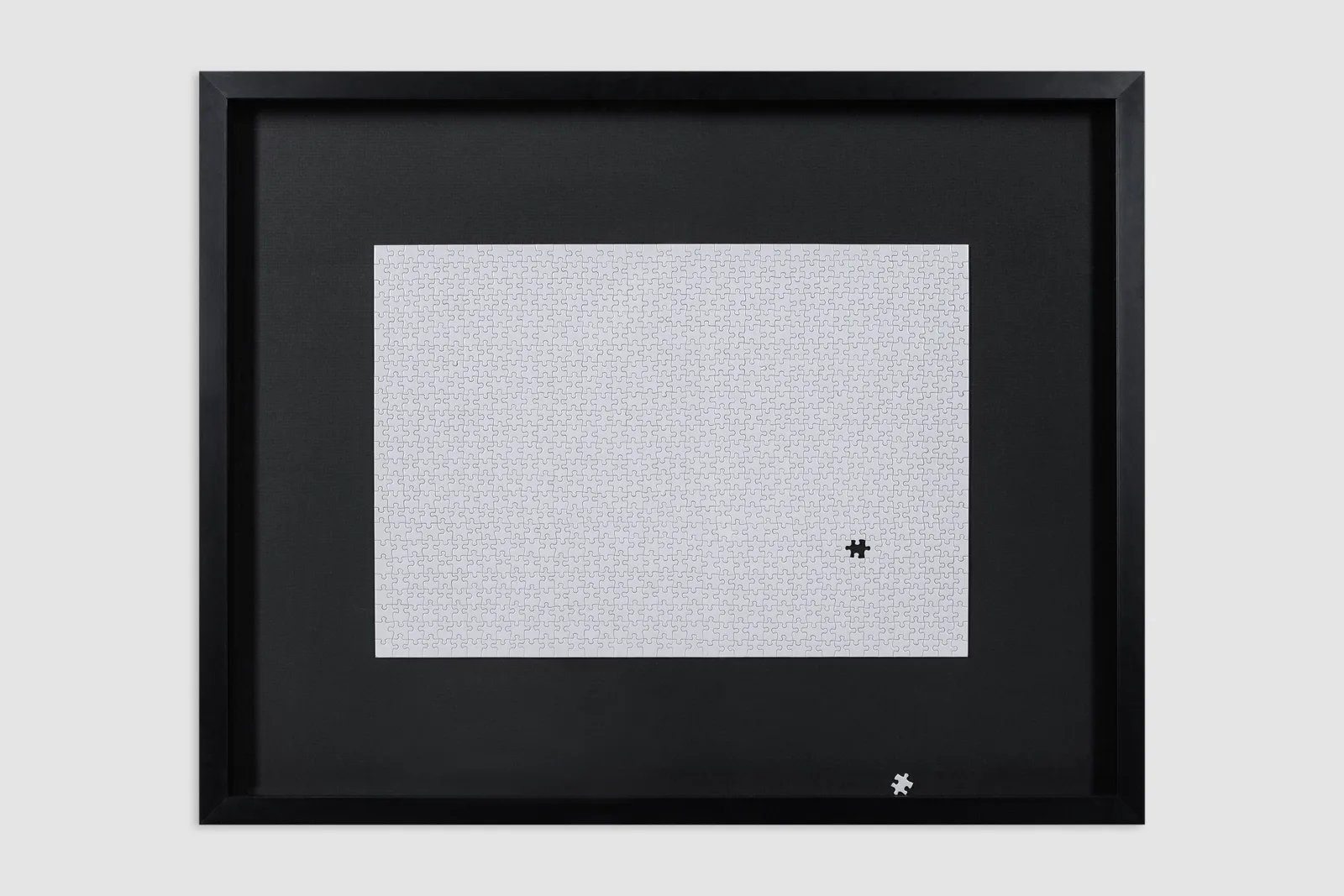 Place, white jigsaw puzzle installation under normal light