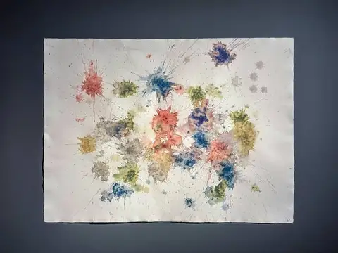 Trace, watercolor with tea stains, view 1