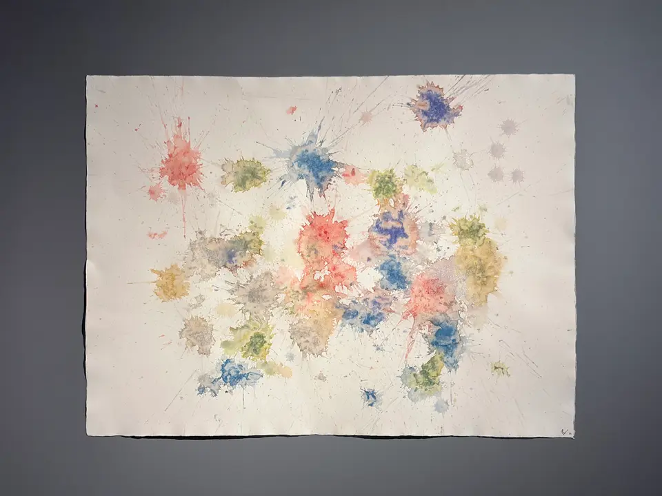 Trace, watercolor with tea stains, view 1